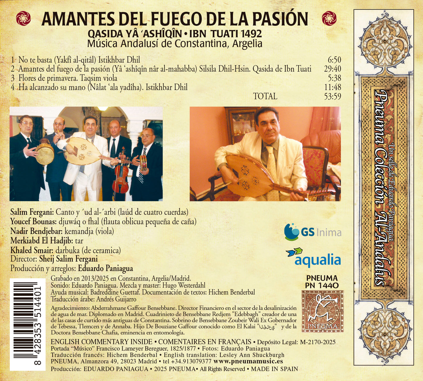 PN 1440 AMANTES DEL FUEGO DE LA PASIÓN. QASIDA YÁ ´ASHÍQÍN. IBN TUATI 1492. MÚSICA ANDALUSI DE CONSTANTINA, ARGELIA