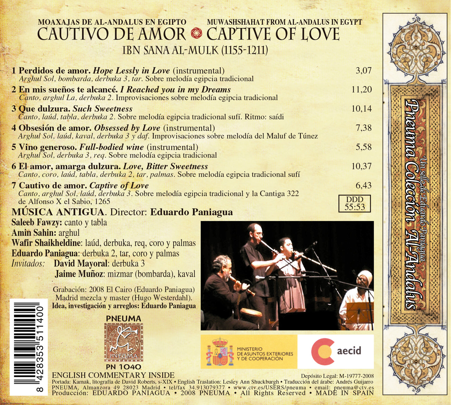 PN 1040 CAUTIVO DE AMOR,  EGIPTO