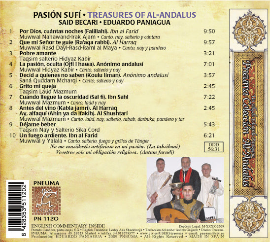 PN 1120 PASIÓN SUFI,  MÚSICA SUFÍ ANDALUSÍ