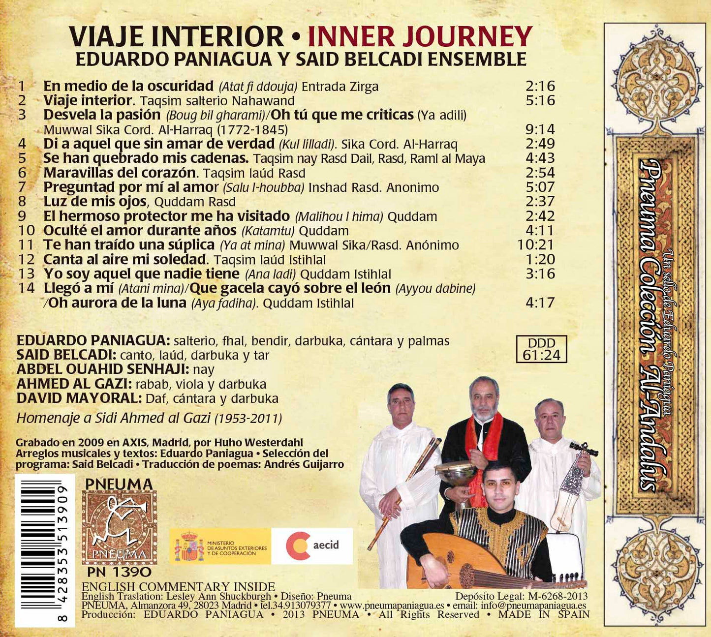 PN 1390 VIAJE INTERIOR.  MUSICA SUFI ANDALUSI