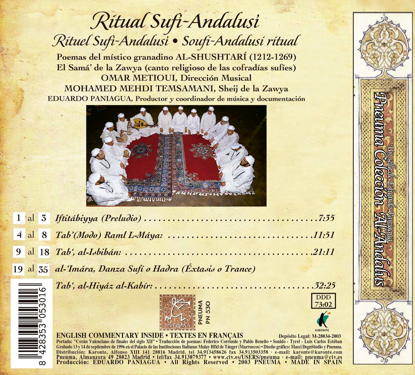 PN-530 RITUAL SUFI-ANDALUSI. Poemas del místico granadino AL-SHUSHTARÍ (1212-1269)