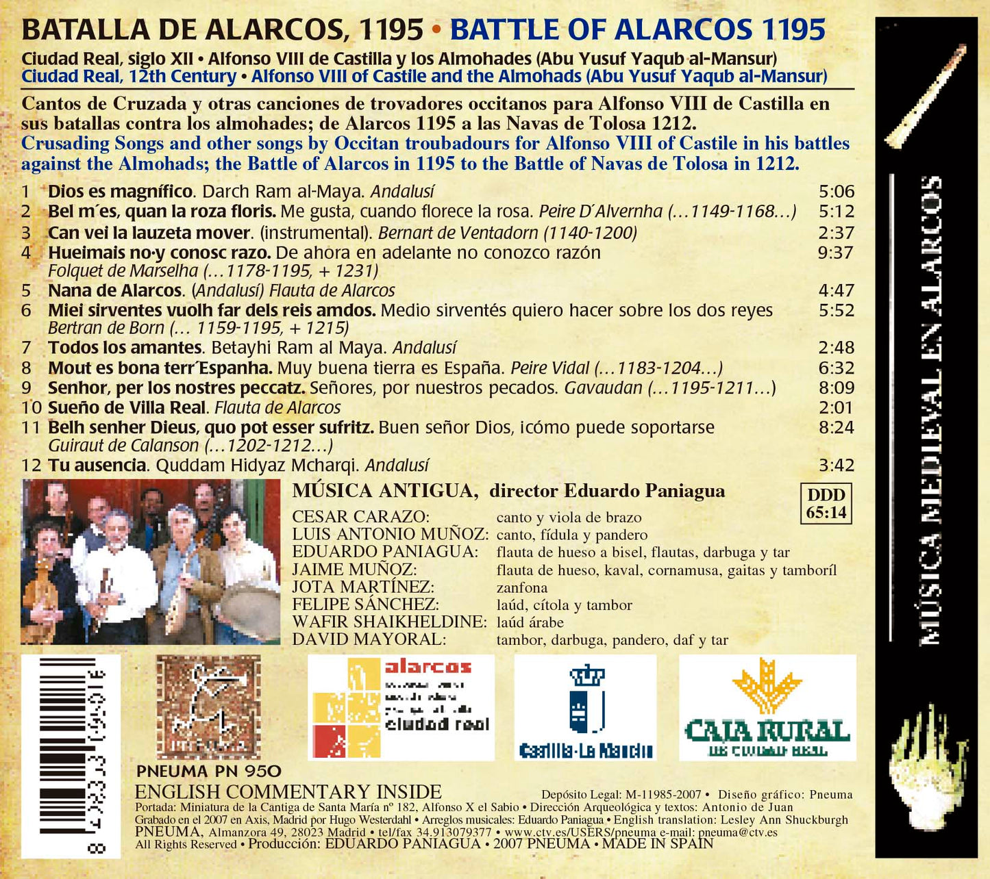 PN 950 BATALLA DE ALARCOS, 1195. Ciudad Real, Siglo XII Alfonso VIII de Castilla y los Almohades Cantos de Cruzada y otras canciones de trovadores occitanos para Alfonso VIII de Castilla en sus batallas contra los almohades