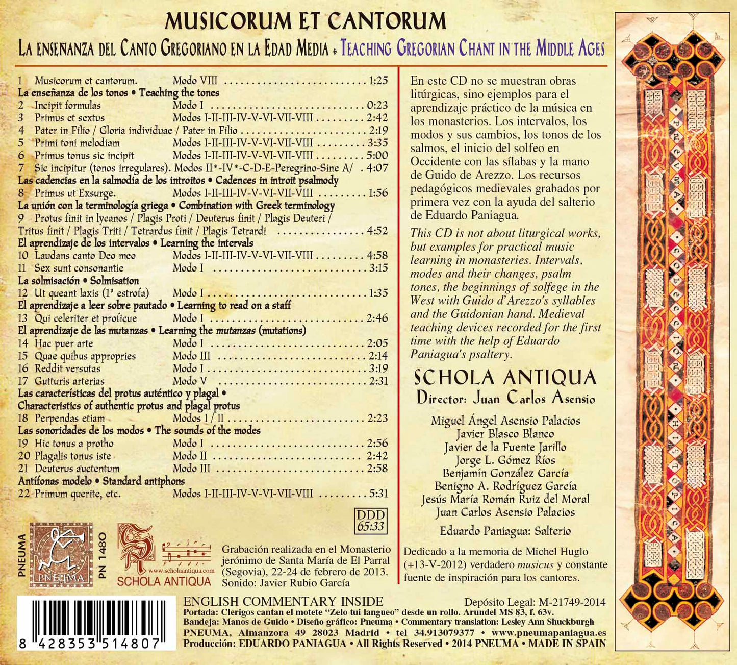 PN 1480 MUSICORUM ET CANTORUM La enseñanza de la música en la Edad Media