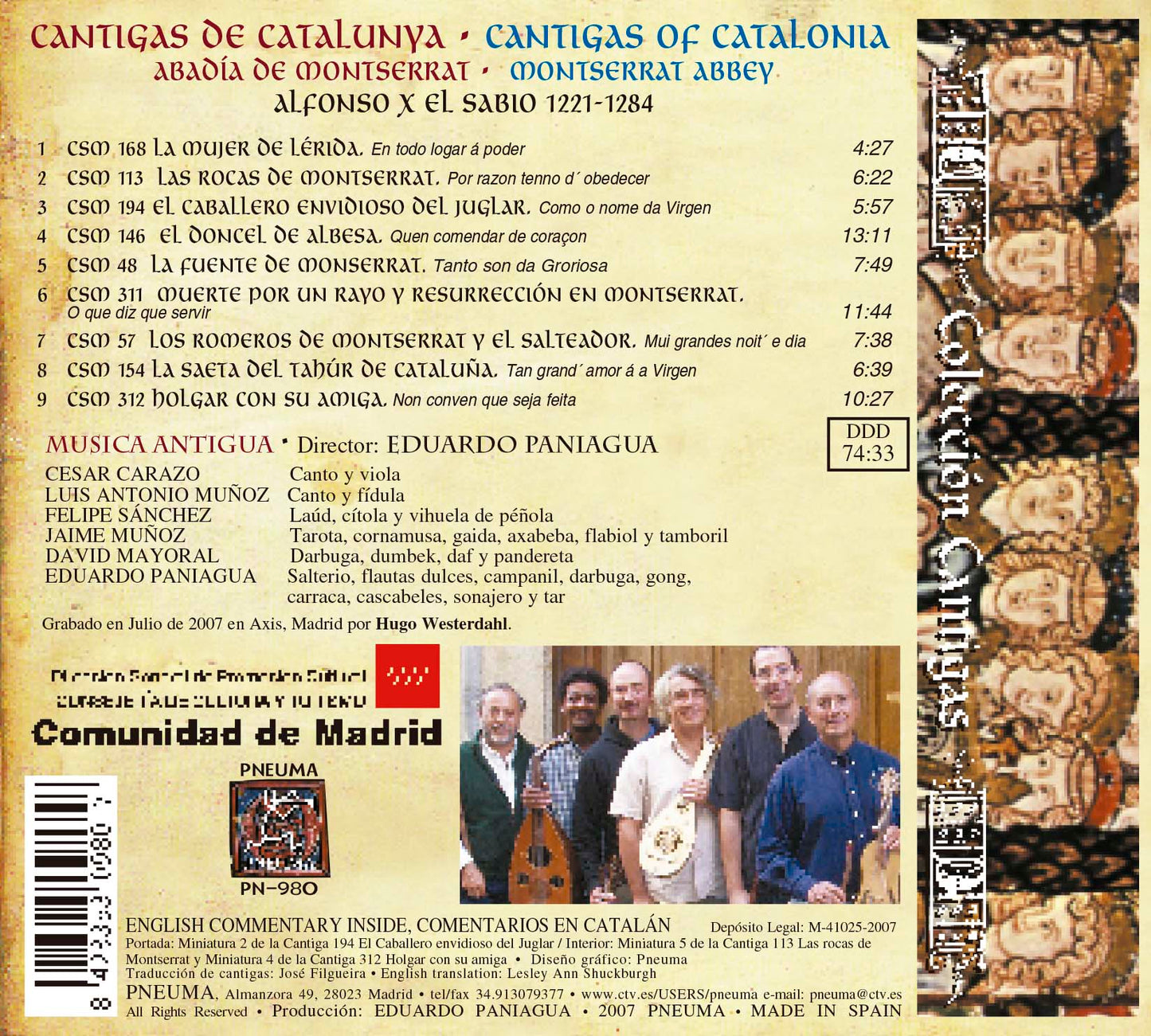 PN 980 CANTIGAS DE CATALUNYA. Abadía de Montserrat